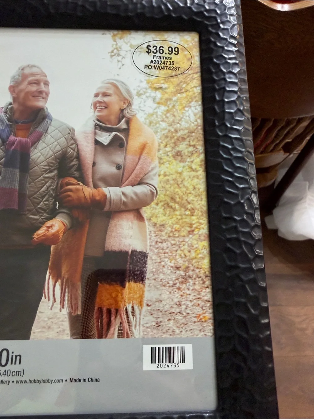 Black Metal 8x10 Picture Frame Textured NWT